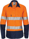 Ladies HiVis Two Tone Cool-Breeze Cott on Sh irt with 3M R/Tape - Long sleeve - kustomteamwear.com