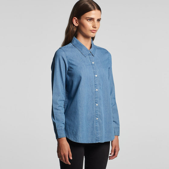 4042 WOS BLUE DENIM SHIRT - kustomteamwear.com