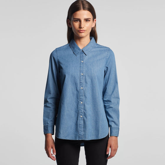 4042 WOS BLUE DENIM SHIRT - kustomteamwear.com