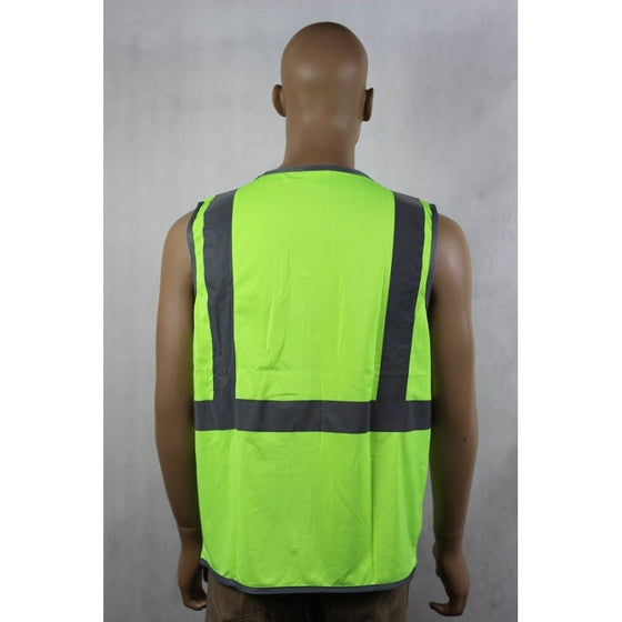 60535# HI VIS VEST WITH ZIPPER & POCKETS - kustomteamwear.com