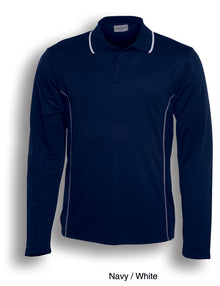  STITCH FEATURE ESSENTIALS-MEN'S LONG SLEEVE POLO