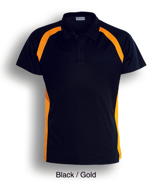 TEAM ESSENTIALS-MENS SHORT SLEEVE CONTRAST PANEL POLO
