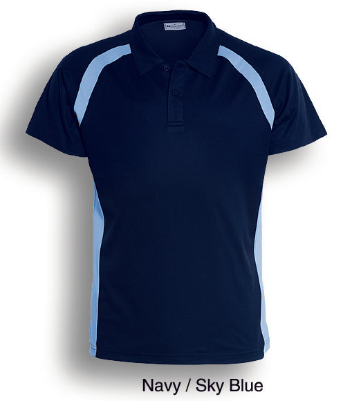 TEAM ESSENTIALS-MENS SHORT SLEEVE CONTRAST PANEL POLO