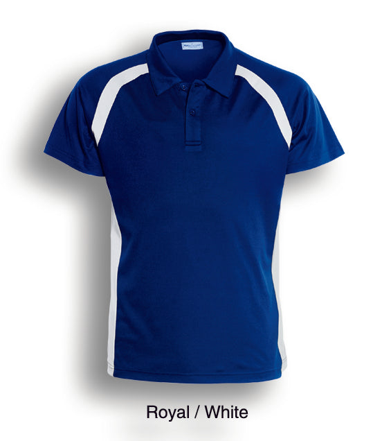 TEAM ESSENTIALS-MENS SHORT SLEEVE CONTRAST PANEL POLO