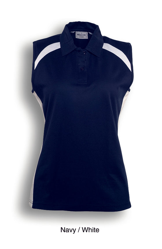 TEAM ESSENTIALS- LADIE SLEEVELESS CONTRAST POLO