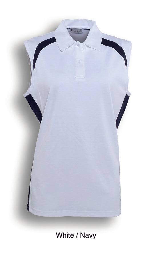 TEAM ESSENTIALS- LADIE SLEEVELESS CONTRAST POLO