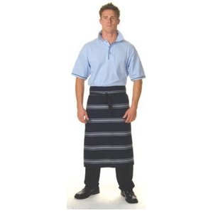 Blue & White Stripe 3/4 Apron - No Pocket - kustomteamwear.com