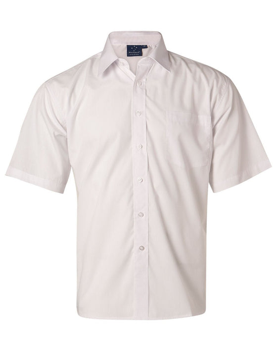 BS01S Men's Poplin Short Sleeve Business Shirt - kustomteamwear.com