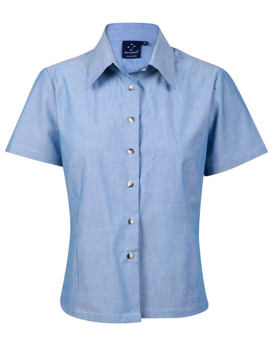 BS05 Ladies Chambray Short Sleeve - kustomteamwear.com