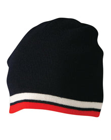  CH63 CONTRAST STRIPE BEANIE - kustomteamwear.com