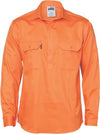 Close Front Cotton Drill Shirt - Long Sleeve - kustomteamwear.com