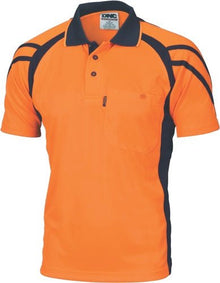  Cool Breathe Stripe Panel Polo Shirt - Short Sleeve - kustomteamwear.com