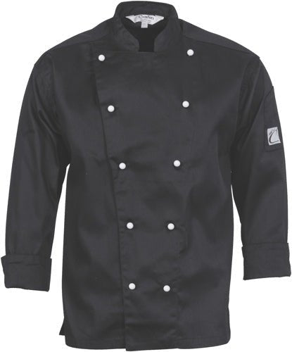 Cool-Breeze Cotton Chef Jacket - Long Sleeve - kustomteamwear.com