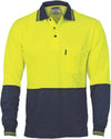 Cotton Back HiVis Two Tone Fluoro Polo - Long Sleeve - kustomteamwear.com