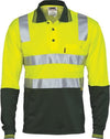 Cotton Back HiVis Two Tone Polo Shirt with CSR R/ Tape - L/S - kustomteamwear.com