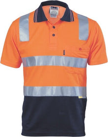  Cotton Back HiVis Two Tone Polo Shirt with CSR R/ Tape - Short sleeve - kustomteamwear.com