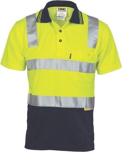 Cotton Back HiVis Two Tone Polo Shirt with CSR R/ Tape - Short sleeve - kustomteamwear.com