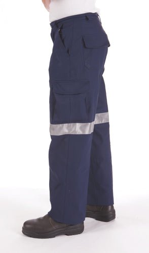 Cotton Drill Cargo Pants With 3M R/Tape - kustomteamwear.com