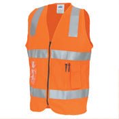 Day/Night Safety Vest with Hoop & Shoulder Generic R/Tape - kustomteamwear.com