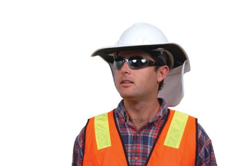 Detachable hard hat brim with flap - kustomteamwear.com