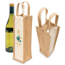  Eco Jute 1 Bottle Wine Bag - kustomteamwear.com