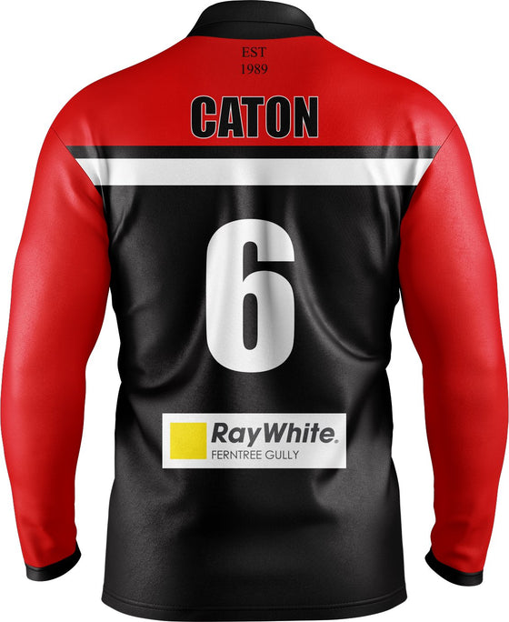 Eildon Senior White Ball Cricket Shirt Long Sleeve - kustomteamwear.com