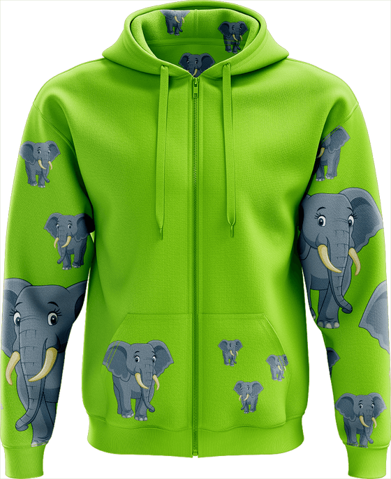 Ellie Elephant Full Zip Hoodies Jacket - fungear.com.au