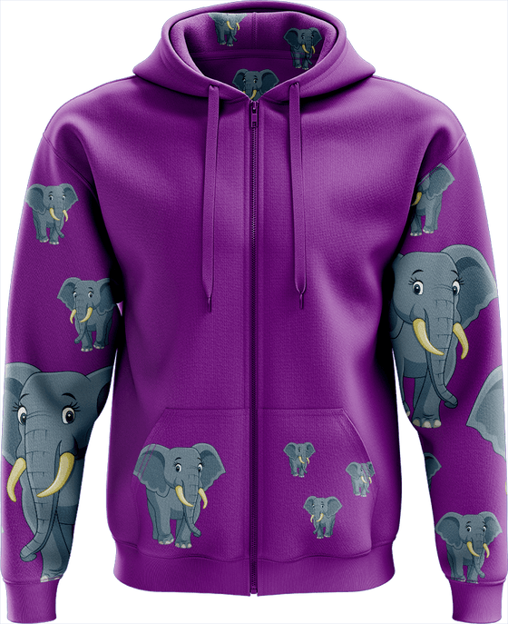 Ellie Elephant Full Zip Hoodies Jacket - fungear.com.au