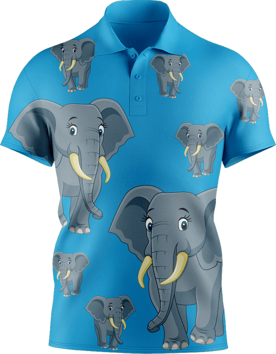 Ellie Elephant Men's Short Sleeve Polo - fungear.com.au