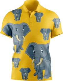  Ellie Elephant Men's Short Sleeve Polo - fungear.com.au