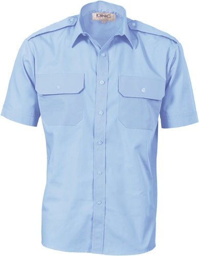 Epaulette Polyester/Cotton Work Shirt - Short Sleeve - kustomteamwear.com