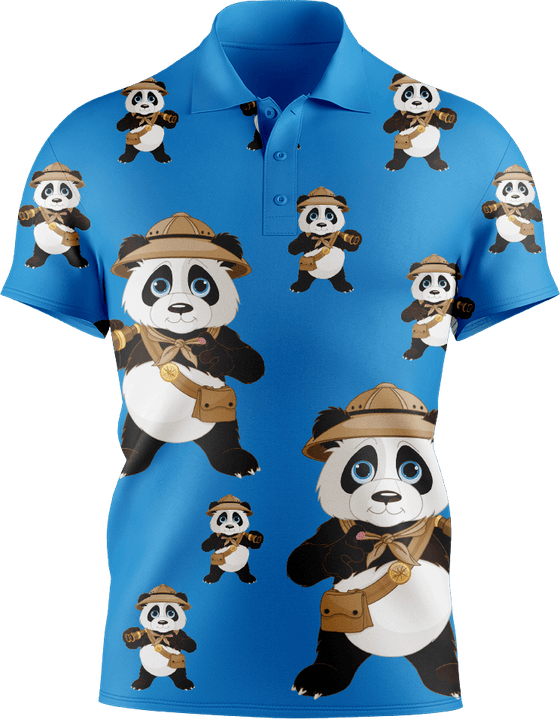 Explorer Panda Men's Short Sleeve Polo - fungear.com.au