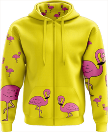  Flamingo Full Zip Hoodies Jacket - fungear.com.au