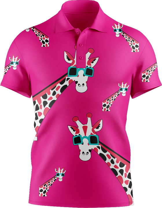 Gigi Giraffe Men's Short Sleeve Polo - fungear.com.au