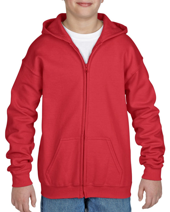 Heavy Blend Youth Full Zip Hooded Sweatshirt - kustomteamwear.com