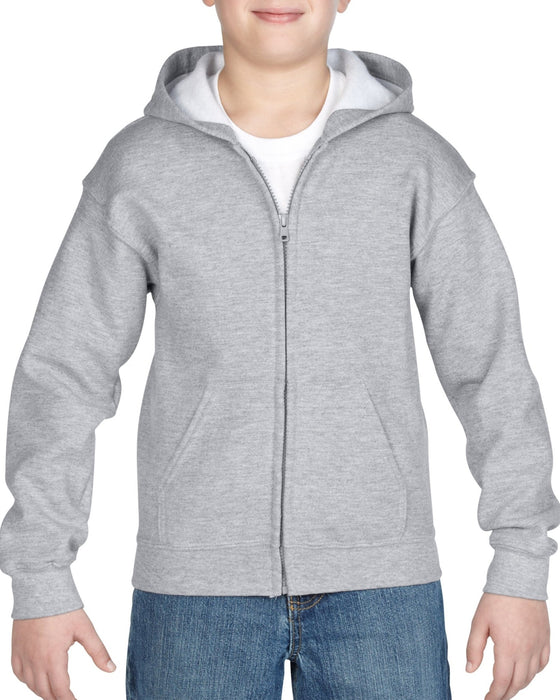 Heavy Blend Youth Full Zip Hooded Sweatshirt - kustomteamwear.com