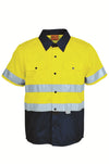 HI-VIS L/S COTTON DRILL SHIRT WITH TAPE - kustomteamwear.com