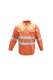  HI-VIS ORANGE DRILL SHIRT WITH X TAPE - kustomteamwear.com