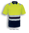 HI-VIS POLYFACE/COTTON BACK POLO WITH TAPE -S/S - kustomteamwear.com