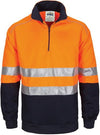 HiVis 1/2 Zip Fleecy with Hoop Pattern CSR Reflective Tape - kustomteamwear.com