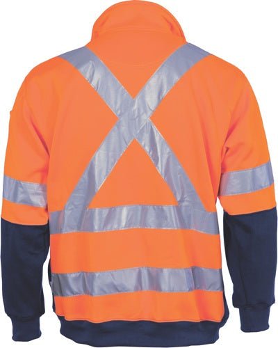 HiVis 1/2 Zip Fleecy with ÔXÕ Back & additional Tape on Tail - kustomteamwear.com