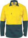 HiVis 2 Tone Cool-Breeze Close Front Cotton Shirt - Long sleeve - kustomteamwear.com