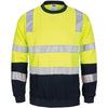 HIVIS 2 tone, crew-neck fleecy sweat shirt with shoulders, double hoop body and arms CSR R/Tape. - kustomteamwear.com