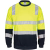 HIVIS 2 tone, crew-neck fleecy sweat shirt with shoulders, double hoop body and arms CSR R/Tape. - kustomteamwear.com
