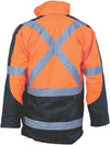 HiVis 2 Tone Cross Back D/N Ò2 in 1Ó Contrast Rain Jacket - kustomteamwear.com