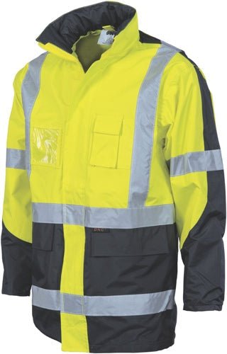 HiVis 2 Tone Cross Back D/N Ò2 in 1Ó Contrast Rain Jacket - kustomteamwear.com