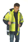 HiVis 2 Tone Cross Back D/N Ò2 in 1Ó Contrast Rain Jacket - kustomteamwear.com