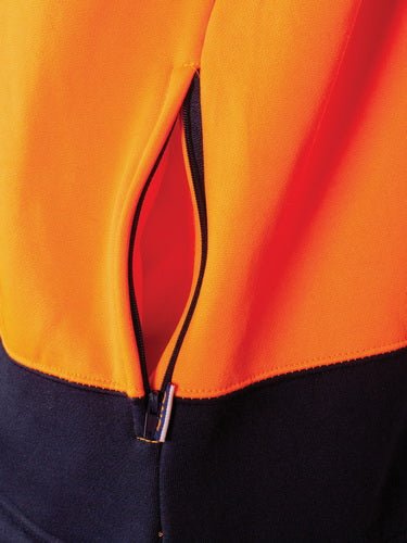 HIVIS 2 TONE FULL ZIP FLEECY SWEAT SHIRT WITH TWO SIDE ZIPPED POCKETS - kustomteamwear.com