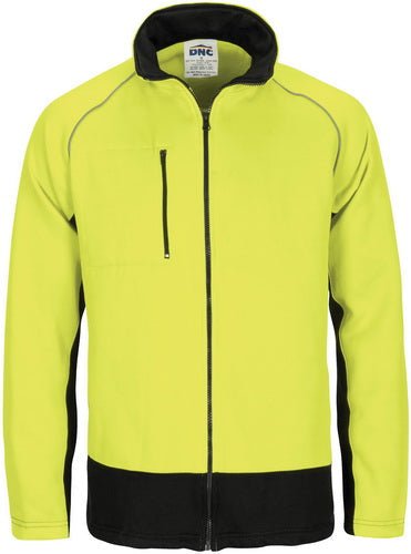 HIVIS 2 TONE FULL ZIP FLEECY SWEAT SHIRT WITH TWO SIDE ZIPPED POCKETS - kustomteamwear.com