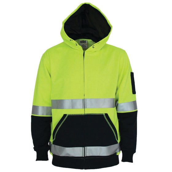 Hivis 2 tone full zip super fleecy hoodie with CSR R/tape - kustomteamwear.com